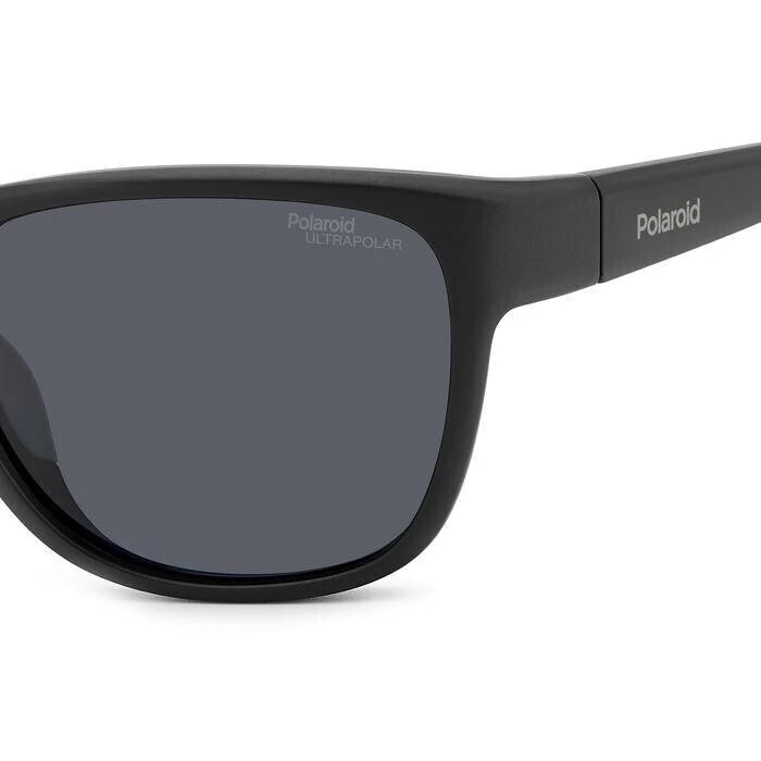 Polaroid Sport Unisex Sunglasses PLD7051S003 — Black Resin Frame, Grey Lenses, 57/19/130 mm