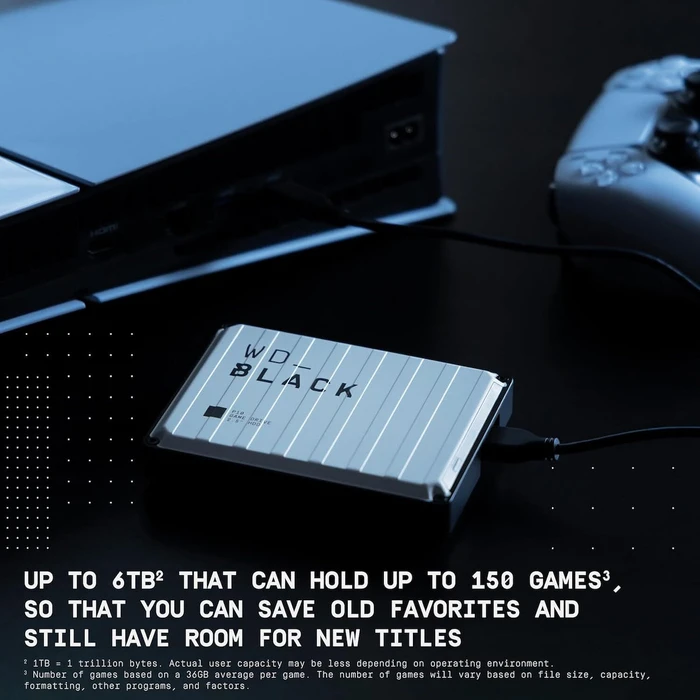 External HDD Western Digital WD_BLACK P10 Game Drive 6TB - White