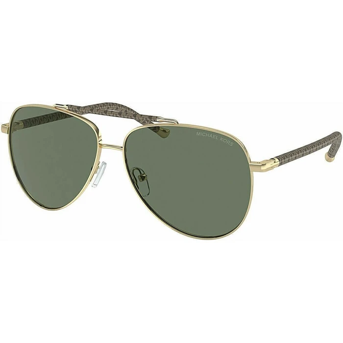MICHAEL KORS Portugal Sunglasses MK1146-10143H Gold Metal Frame Green Lens 59/13/140 (Women)
