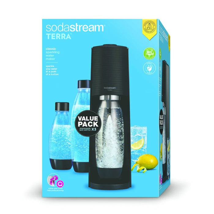 SodaStream Terra μαύρο με 3 φιάλες