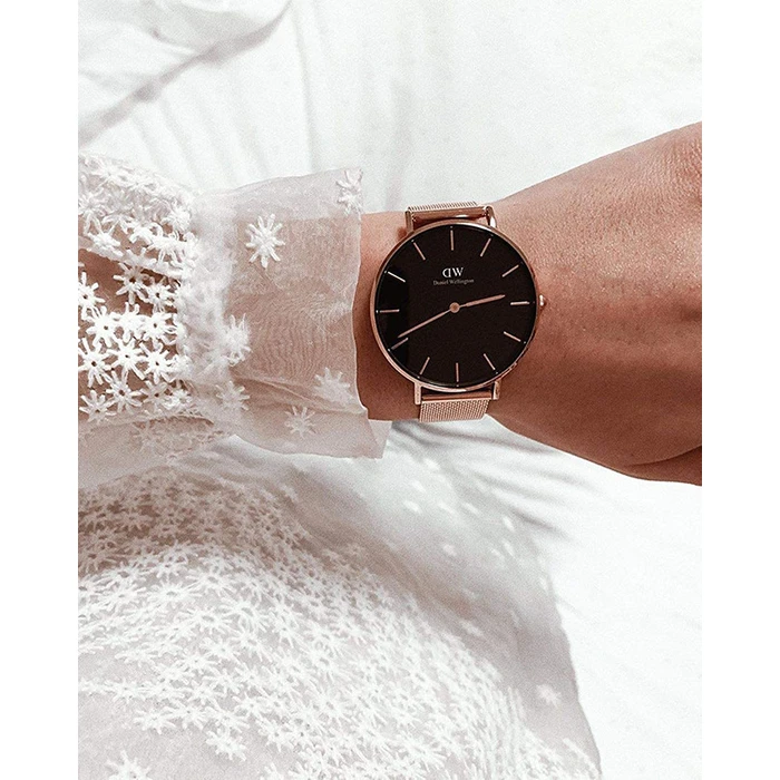 Daniel Wellington Petite Ashfield Γυναικείο Ρολόι 36mm Μπαταρίας με Ροζ Χρυσό Μεταλλικό Μπρασελέ