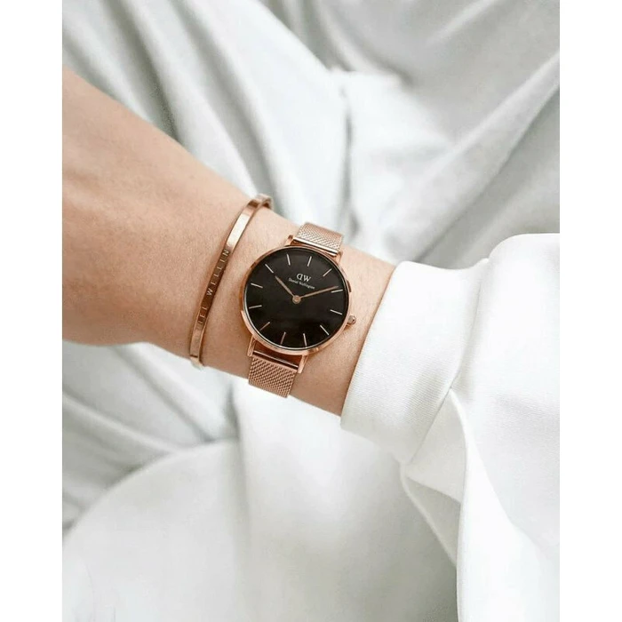 Daniel Wellington Petite Ashfield Γυναικείο Ρολόι 36mm Μπαταρίας με Ροζ Χρυσό Μεταλλικό Μπρασελέ