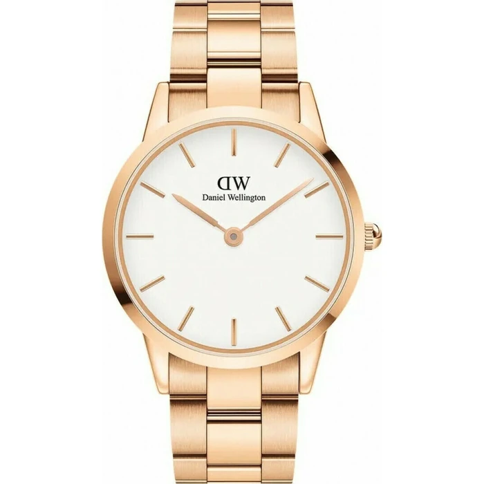Daniel Wellington Iconic Link Ανδρικό/Unisex Ρολόι 40mm Quartz Ροζ Χρυσό με Ατσάλινο Μπρασελέ DW00100343