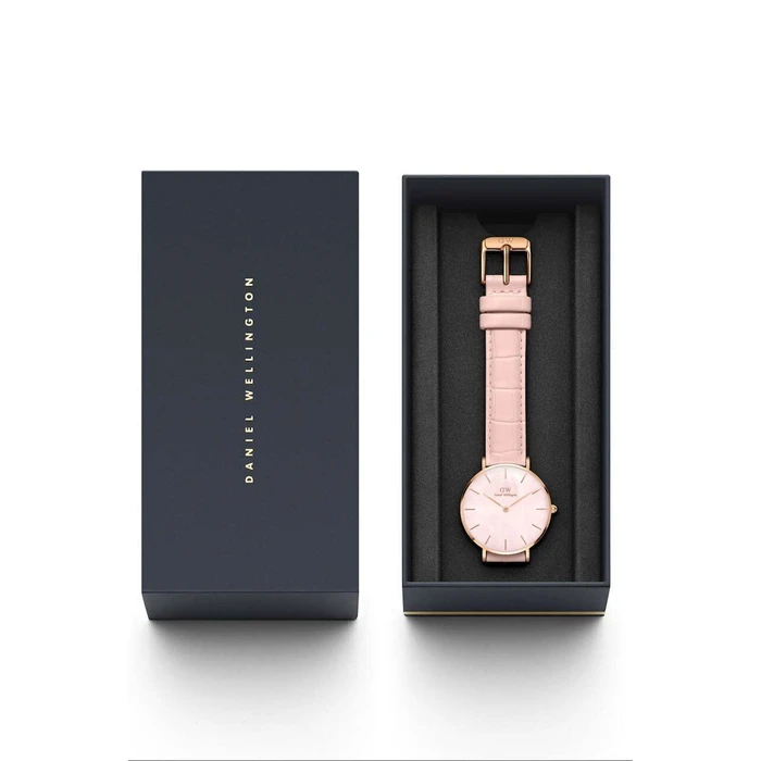 Daniel Wellington Petite Γυναικείο Ρολόι 32mm Ροζ Δερμάτινο Λουράκι DW00100514