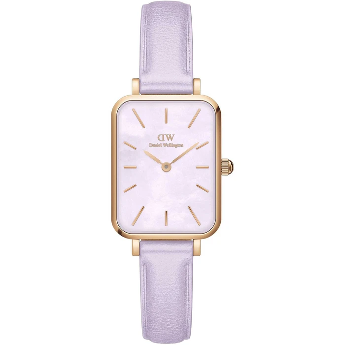 Daniel Wellington Quadro Lavender Mop Γυναικείο Ρολόι 20x26mm DW00100637 – Μωβ Δερμάτινο Λουράκι