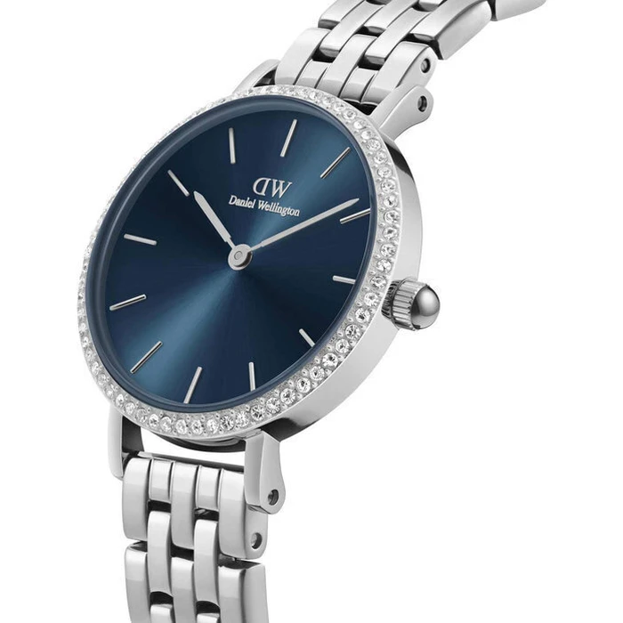 Daniel Wellington Petite Lumine Γυναικείο Ρολόι 28mm Ασημί Μεταλλικό Μπρασελέ DW00100664
