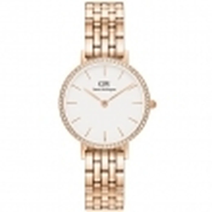 Daniel Wellington Petite 28mm Γυναικείο Ρολόι Ροζ Χρυσό Μεταλλικό Μπρασελέ DW00100666