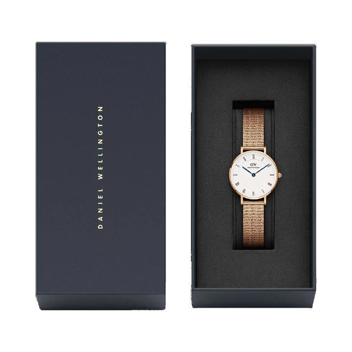 Daniel Wellington Petite Γυναικείο Ρολόι 28mm Ροζ Χρυσό Μεταλλικό Μπρασελέ DW00100681