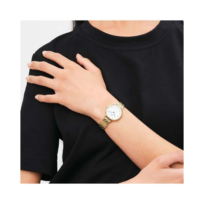 Daniel Wellington Petite Γυναικείο Ρολόι 28mm Μπαταρίας με Χρυσό Μεταλλικό Μπρασελέ DW00100682