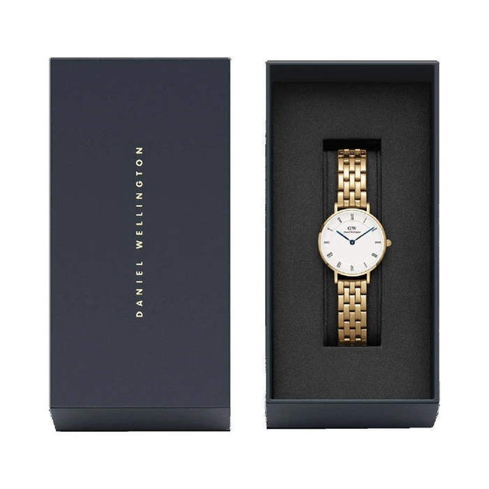 Daniel Wellington Petite Γυναικείο Ρολόι 28mm Μπαταρίας με Χρυσό Μεταλλικό Μπρασελέ DW00100682