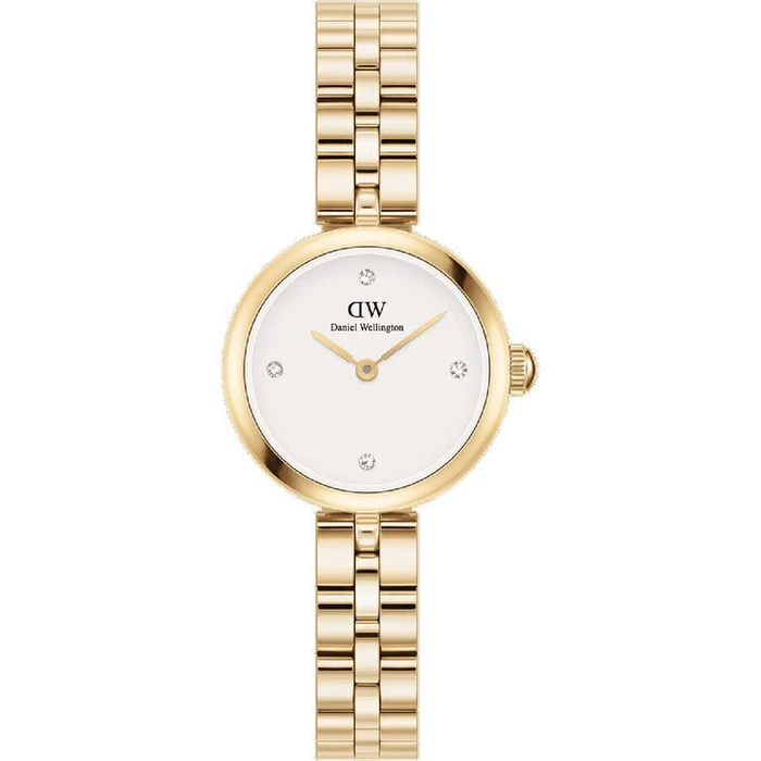 Daniel Wellington Lumine Crystals Γυναικείο Ρολόι 22mm Χρυσό Μεταλλικό Μπρασελέ - DW00100715
