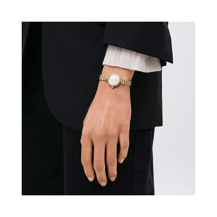 Daniel Wellington Lumine Crystals Γυναικείο Ρολόι 22mm Χρυσό Μεταλλικό Μπρασελέ - DW00100715