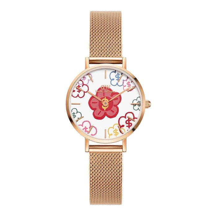 Daniel Wellington Γυναικείο Ρολόι 36mm Μπαταρίας με Ροζ Χρυσό Μεταλλικό Μπρασελέ DW00100722