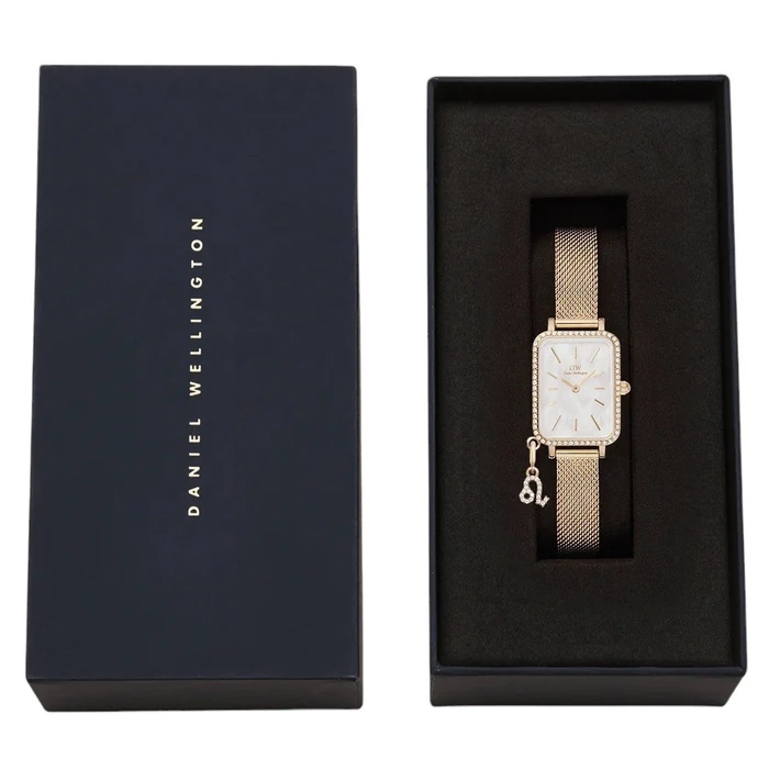Women Watch Daniel Wellington Quadro 26mm DW00100749 - Gold Stainless Steel Bracelet