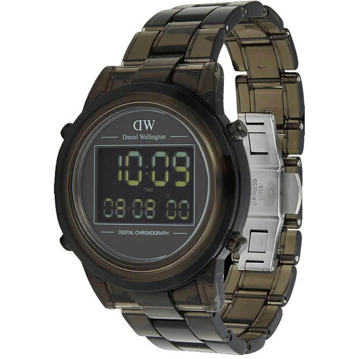 Daniel Wellington Retro Digital Men's Digital Watch 36mm Quartz Battery Chronograph Grey Resin Strap DW00100759