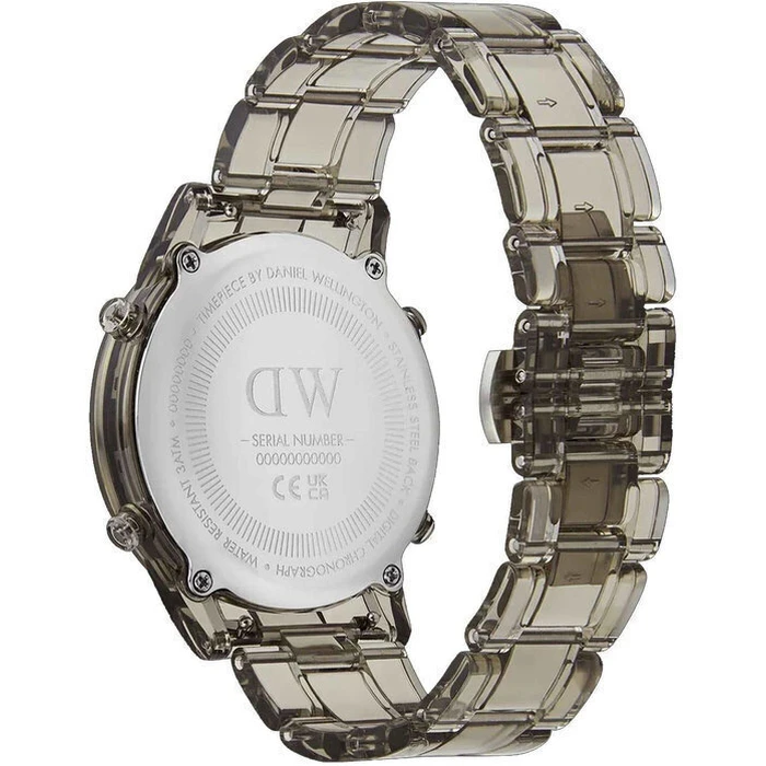 Daniel Wellington Ψηφιακό Ανδρικό Ρολόι 36mm DW00100760 – Γκρι Καουτσούκ Λουράκι