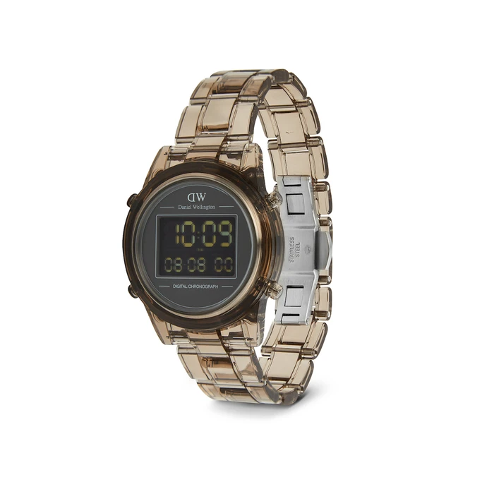 Daniel Wellington Digital Unisex Watch 36 mm - DW00100761 - Brown Case & Bracelet, Black Dial
