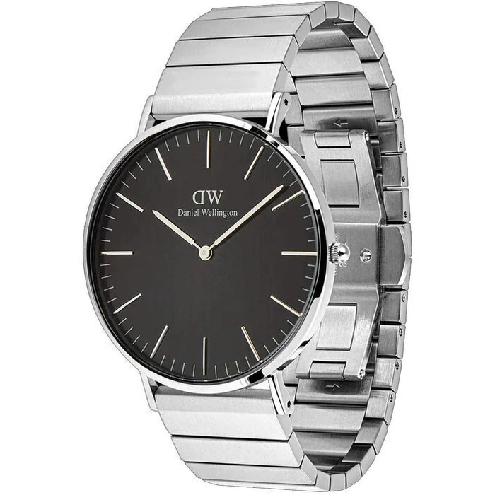 Daniel Wellington Piano Ανδρικό Ρολόι 40mm Μπαταρίας με Ασημί Μεταλλικό Μπρασελέ DW00100774