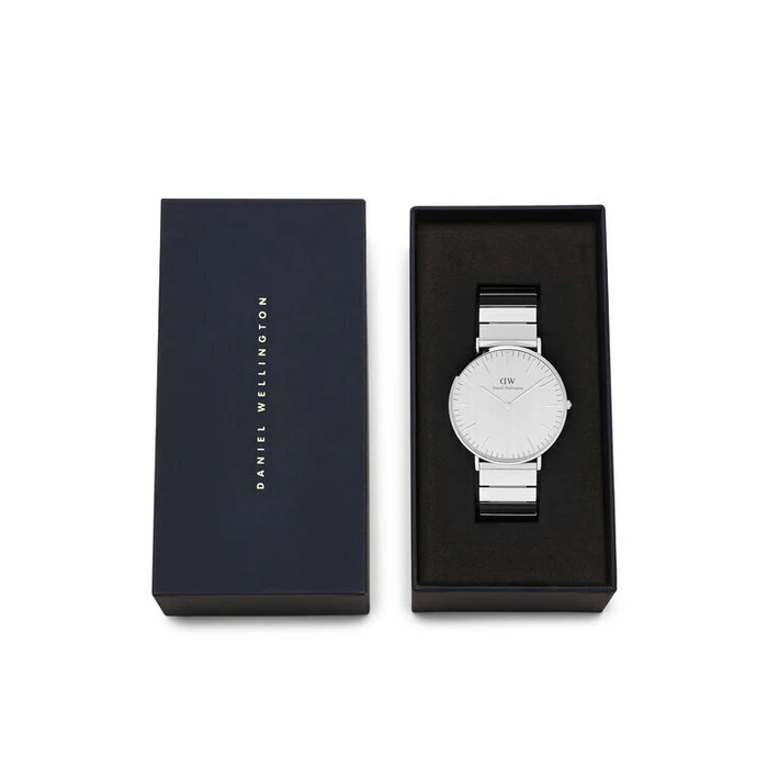 Daniel Wellington Men's Battery Watch with Silver Metal Bracelet DW00100775