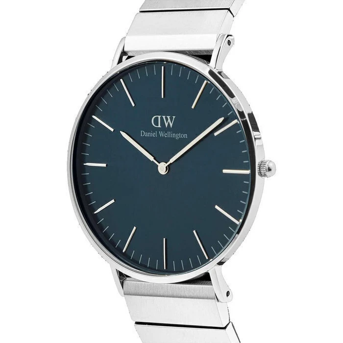 Daniel Wellington Classic 40mm Ανδρικό Ρολόι με Ασημί Μεταλλικό Μπρασελέ - DW00100776