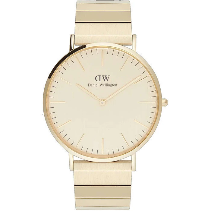 Daniel Wellington Piano Ανδρικό Ρολόι 40mm Μπαταρίας με Χρυσό Μεταλλικό Μπρασελέ DW00100779