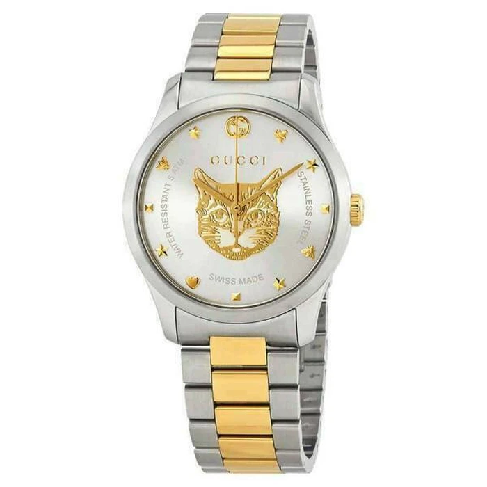 Gucci Γυναικείο Ρολόι 38mm Μπαταρίας με Μεταλλικό Μπρασελέ YA1264074