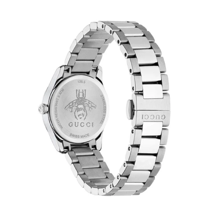 Gucci Γυναικείο Ρολόι 27mm Μπαταρίας με Ασημί Μεταλλικό Μπρασελέ YA126572A