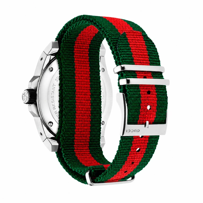 Gucci Men's Quartz 45mm Battery Watch with Nylon Fabric Strap YA136209A