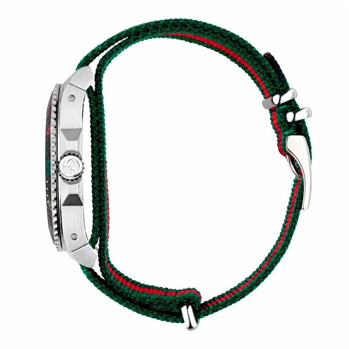 Gucci Men's Quartz 45mm Battery Watch with Nylon Fabric Strap YA136209A