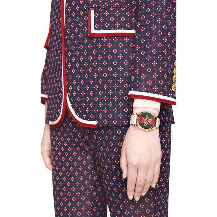 Gucci G-Timeless Γυναικείο Ρολόι YA1264128, 38MM, Μπεζ Δερμάτινο Λουράκι