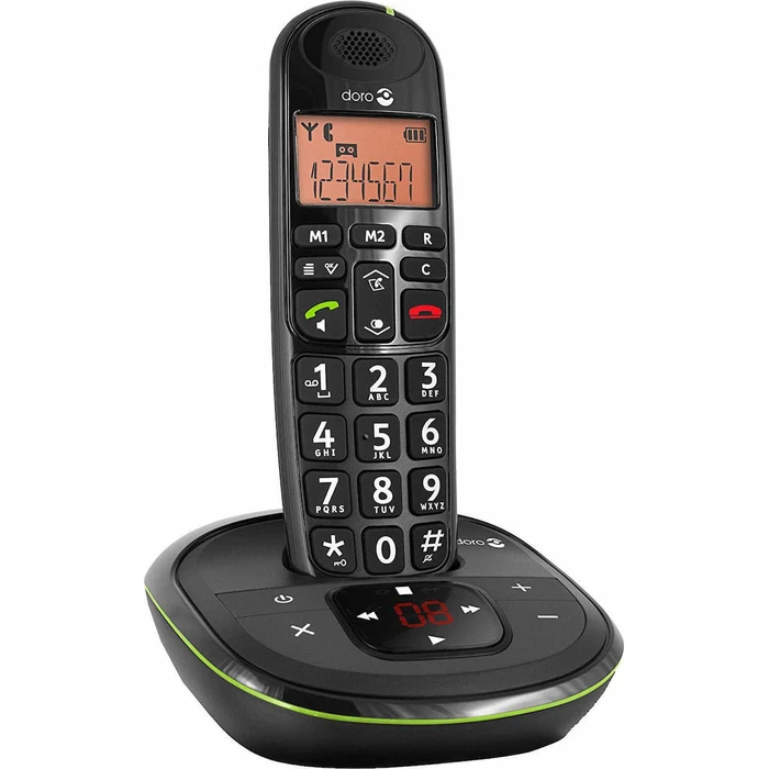 Doro PhoneEasy 105wr (black) — Cordless landline phone for seniors
