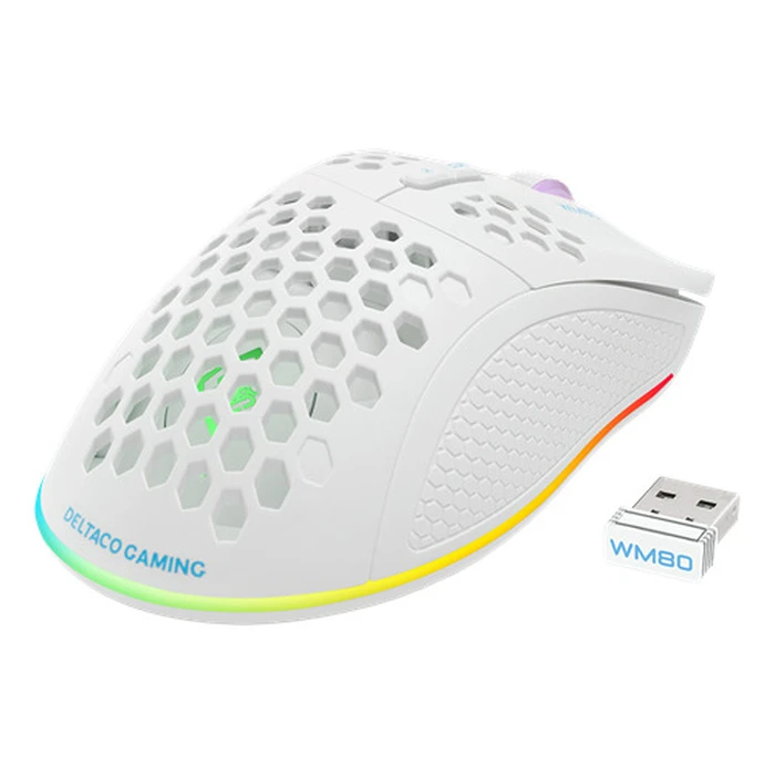 Deltaco Gaming Ποντίκι USB RGB, λευκό (GAM-120-W)