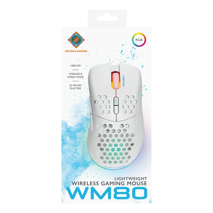 Deltaco Gaming Ποντίκι USB RGB, λευκό (GAM-120-W)