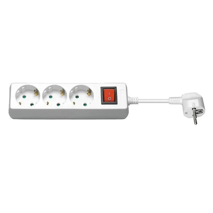 Microconnect 3-Socket Power Strip with Switch and 5m Cable GRU0035WS
