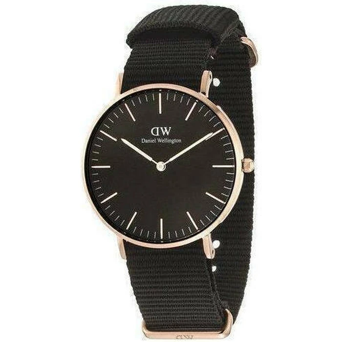 Daniel Wellington Classic Cornwall Women's Quartz Watch 36mm with Black Fabric Strap