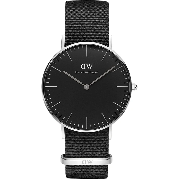 Daniel Wellington Classic Cornwall Men's Watch 36mm Quartz Black Fabric Strap DW00100151