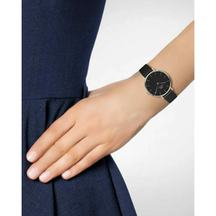 Daniel Wellington Petite Ashfield Γυναικείο Ρολόι 32mm Μπαταρίας με Μαύρο Ατσάλινο Μπρασελέ DW00100202