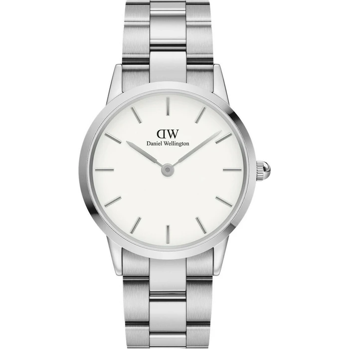 Daniel Wellington Iconic Link Γυναικείο Ρολόι 36mm Ασημί Ατσάλινο Μπρασελέ DW00100203