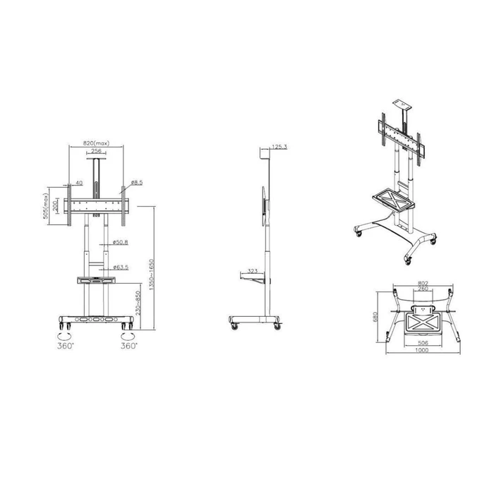 Multibrackets M Public Floorstand Basic 180 - Floorstand for TVs up to 80" (90 kg max)