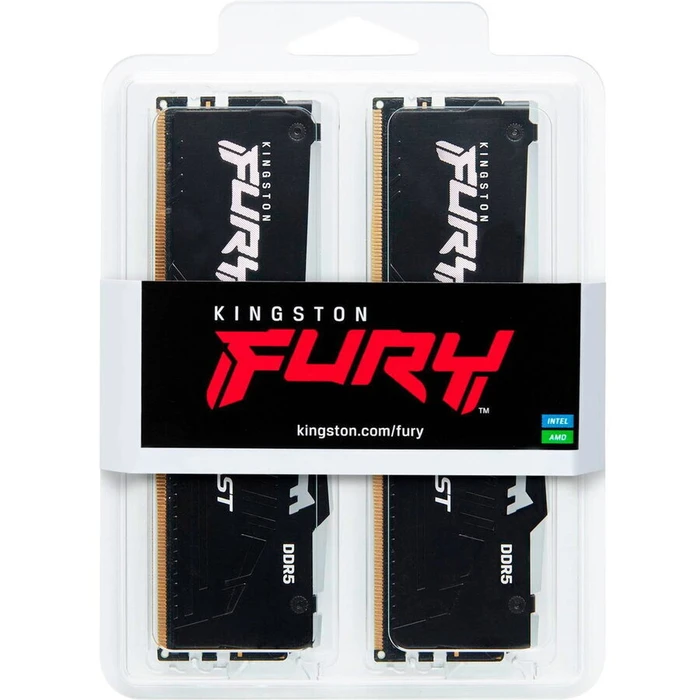 Kingston 64GB (2x32GB) FURY Beast RGB DDR5 6000MT/s CL30 DIMM Kit KF560C30BBEAK2-64