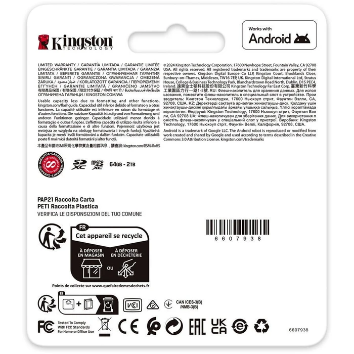 Kingston microSDXC 128GB with SD Adapter - UHS‑I U3 V30 Class 10