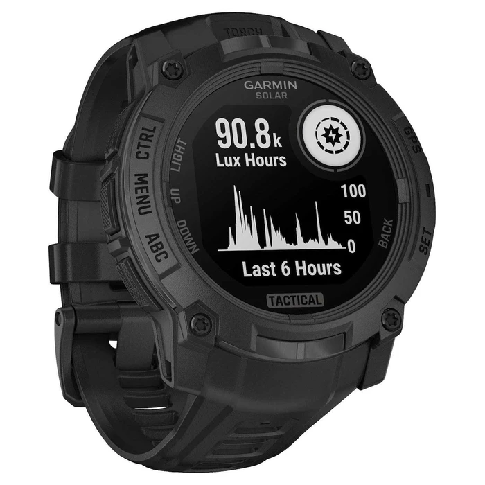Garmin Instinct 3 Solar Tactical Edition 50mm Black με σιλικόνιο λουράκι 26 mm μαύρο