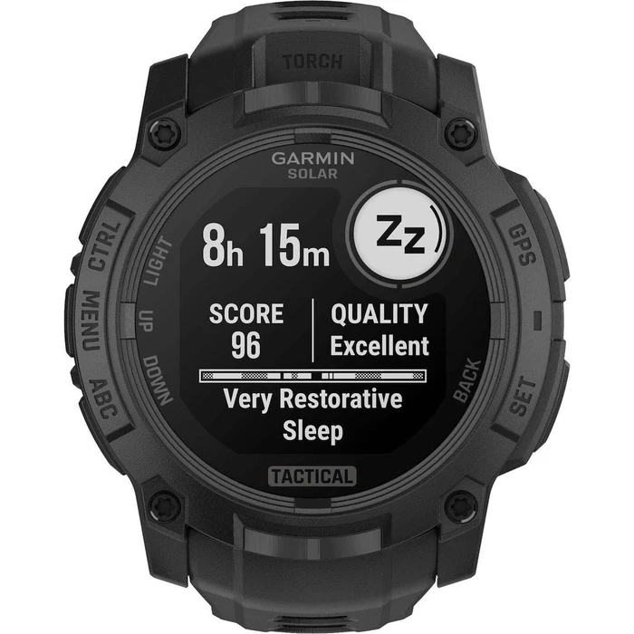 Garmin Instinct 3 Solar Tactical Edition 50mm Black με σιλικόνιο λουράκι 26 mm μαύρο