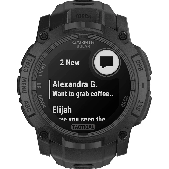 Garmin Instinct 3 Solar Tactical Edition 50mm Black με σιλικόνιο λουράκι 26 mm μαύρο