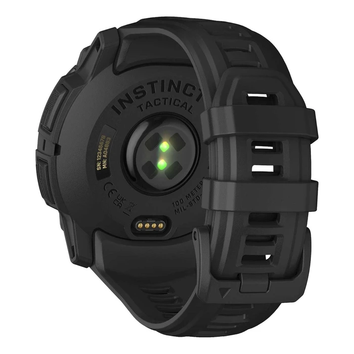 Garmin Instinct 3 Solar Tactical Edition 50mm Black με σιλικόνιο λουράκι 26 mm μαύρο