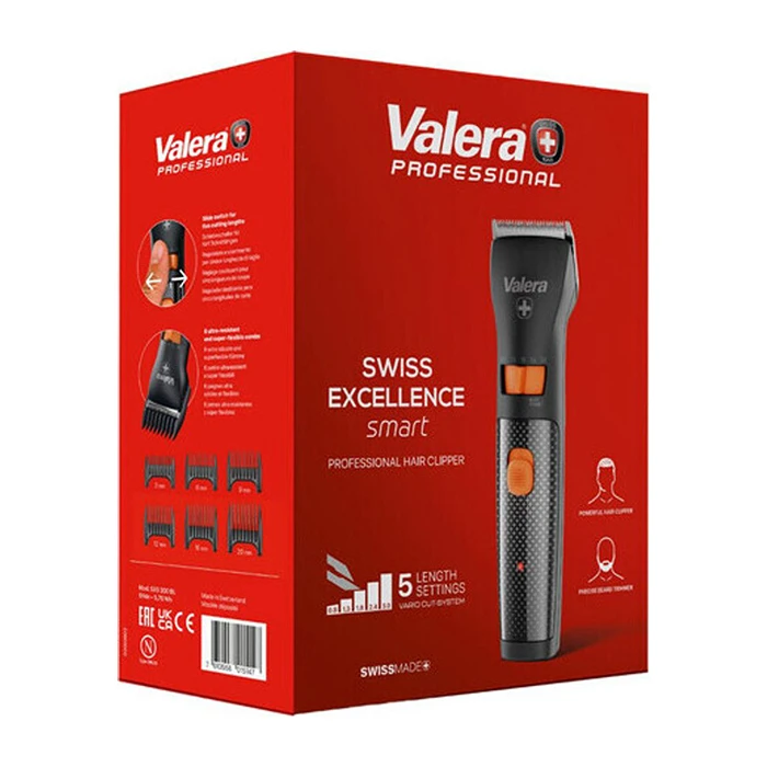 Hair Clipper Valera Swiss Excellence Smart Black Rechargeable Corded Professional