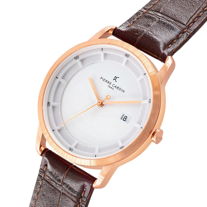 Pierre Cardin Ανδρικό Ρολόι 43mm Καφέ Δερμάτινο Λουράκι CLC.6003