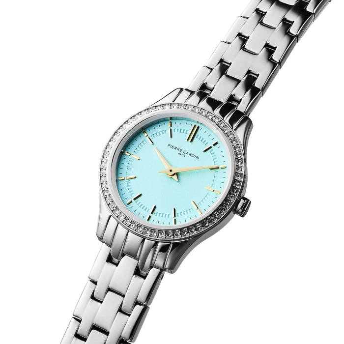 Pierre Cardin Γυναικείο Ρολόι 30mm Μπαταρίας με Ασημί Μεταλλικό Μπρασελέ CF.0609.SJ