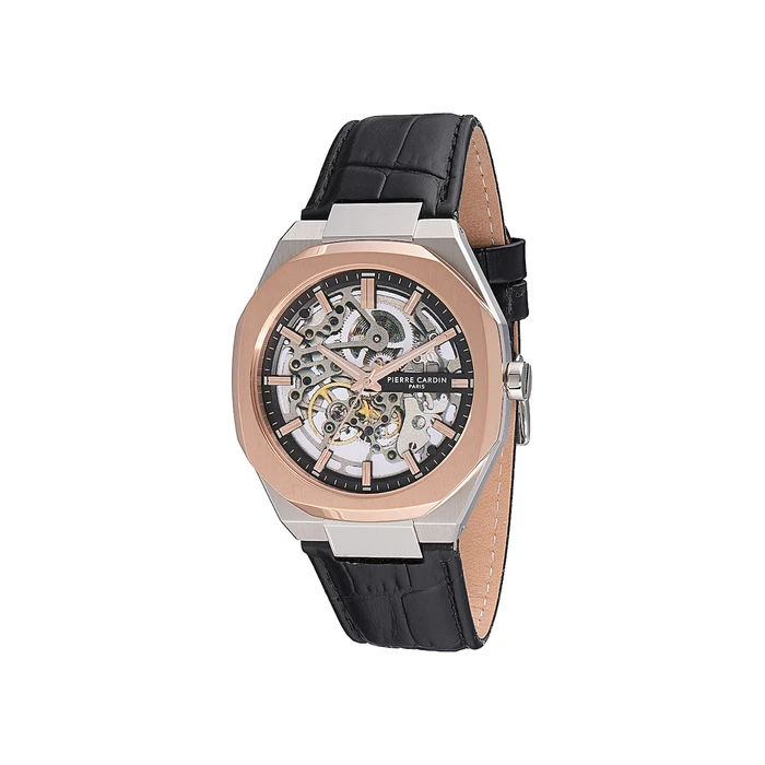 Pierre Cardin Ανδρικό Ρολόι 42mm Μαύρο Δερμάτινο Λουράκι CF.1002.LB.2