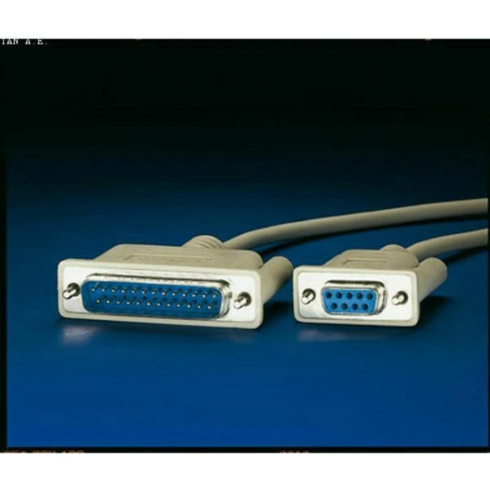 Roline RS232 Serial Printer Cable DB25 Male to DB9 Female, 1.8 m